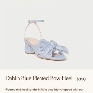 Brand new loffler Randall dahlia blue pleated bow heel